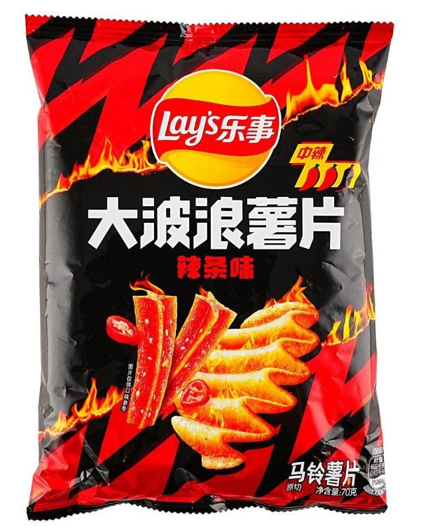 Lay's Latiao Spicy Strip Wavy Potato Chips - 2.46oz