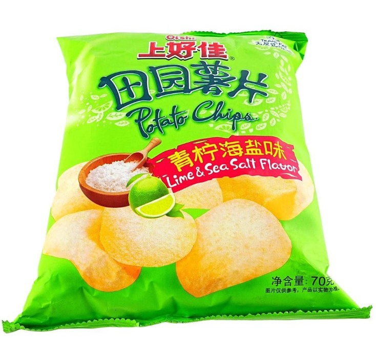 Oishi Lime & Sea Salt Potato Chips - 2.46oz