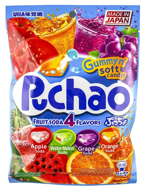 Uha Fruit Soda Mikakuto Puchao Jelly Gummy Candy - 3.53oz