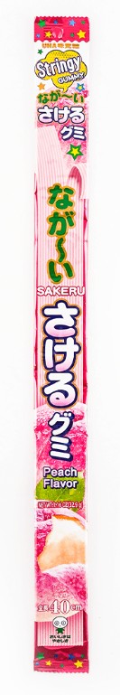Uha W Peach Long Sakeru Jelly Gummy Candy - 1.16oz